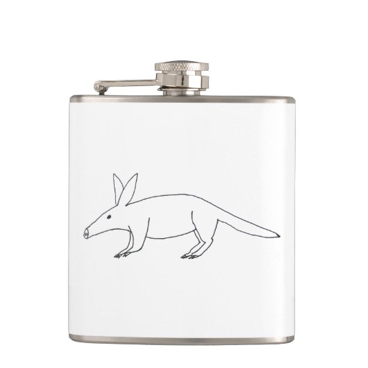 Schlecht gezeichnet Aardvark Hip Flask Flachmann (Vorderseite)