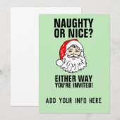 SCHLECHT ODER BRAVE? WEIHNACHTSPARTY-EINLADUNGEN EINLADUNG (Vorne/Hinten)