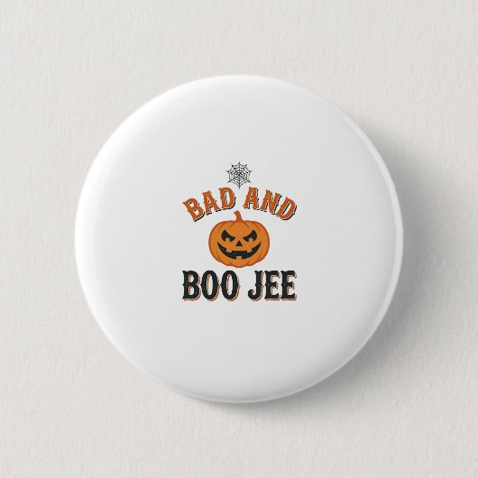 Schlecht und Boo Jee Halloween-Kürbis-Grafik_1 Button (Vorderseite)