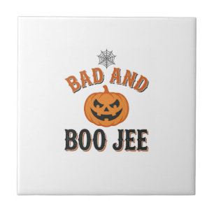 Schlecht und Boo Jee Halloween-Kürbis-Grafik_1 Fliese