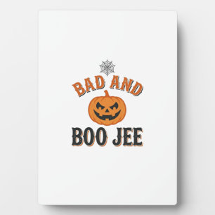 Schlecht und Boo Jee Halloween-Kürbis-Grafik_1 Fotoplatte