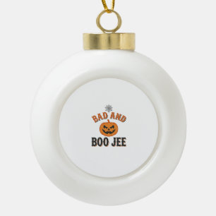 Schlecht und Boo Jee Halloween-Kürbis-Grafik_1 Keramik Kugel-Ornament