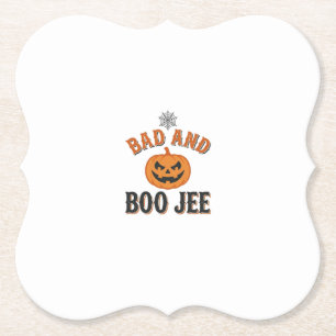 Schlecht und Boo Jee Halloween-Kürbis-Grafik_1 Untersetzer
