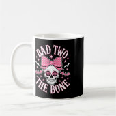 Schlecht zwei Knochenschädel rosa Bow-Sterne Kaffeetasse (Links)