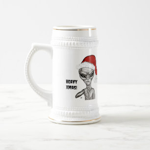 Schlechte Alien, schwere Weihnachten! Bierglas