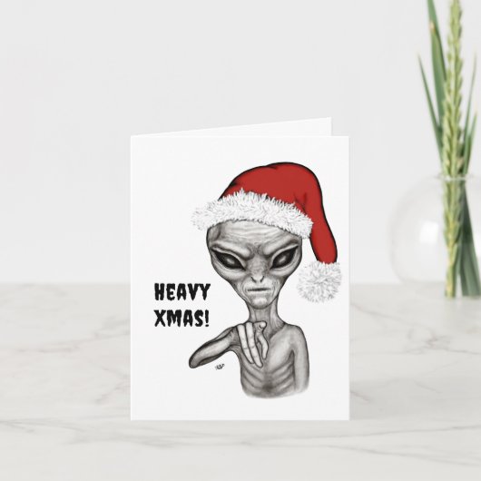 Schlechte Alien, schwere Weihnachten! Feiertagskarte (Vorderseite)