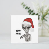 Schlechte Alien, schwere Weihnachten! Feiertagskarte (Stehend Vorderseite)