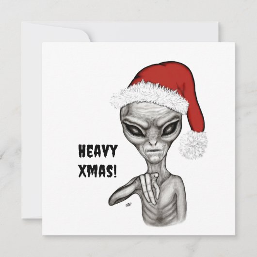 Schlechte Alien, schwere Weihnachten! Feiertagskarte (Vorderseite)