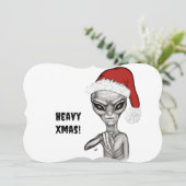 Schlechte Alien, schwere Weihnachten! Feiertagskarte (Stehend Vorderseite)