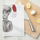 Schlechte Alien, schwere Weihnachten! Geschirrtuch (Viertel Falte)