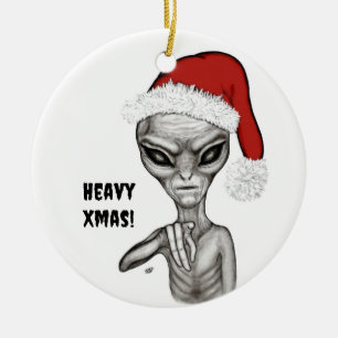 Schlechte Alien, schwere Weihnachten! Keramik Ornament