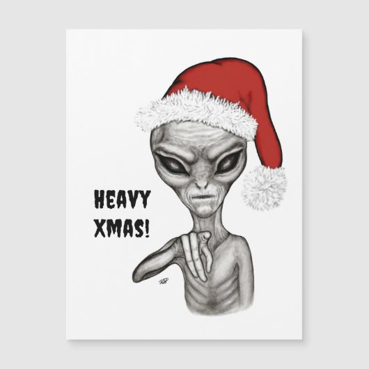 Schlechte Alien, schwere Weihnachten! Magnetkarte (Vorderseite)