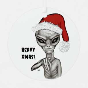 Schlechte Alien, schwere Weihnachten! Ornament Aus Metall