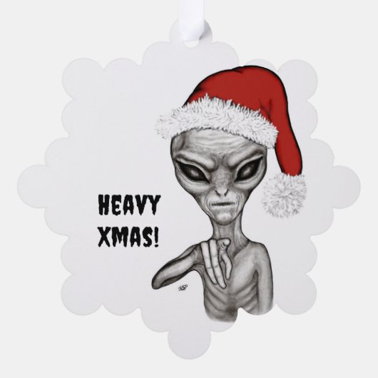 Schlechte Alien, schwere Weihnachten! Ornament Karte (Rückseite)