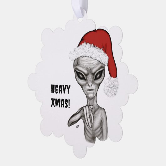 Schlechte Alien, schwere Weihnachten! Ornament Karte (Linke Ecke)