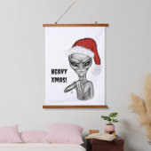 Schlechte Alien, schwere Weihnachten! Wandteppich Mit Holzrahmen (Schlafzimmer)