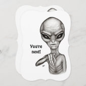 Schlechte Alien, Sie sind als Nächstes dran! Einla Einladung (Vorne/Hinten)