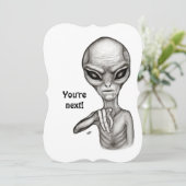Schlechte Alien, Sie sind als Nächstes dran! Einla Einladung (Stehend Vorderseite)