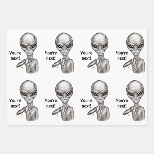 Schlechte Alien, Sie sind als Nächstes dran! Geschenkpapier Set (Vorderseite)