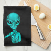 Schlechte Alien, Sie sind als Nächstes dran! Geschirrtuch (Viertel Falte)