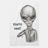 Schlechte Alien, Sie sind als Nächstes dran! Geschirrtuch (Vertikal)