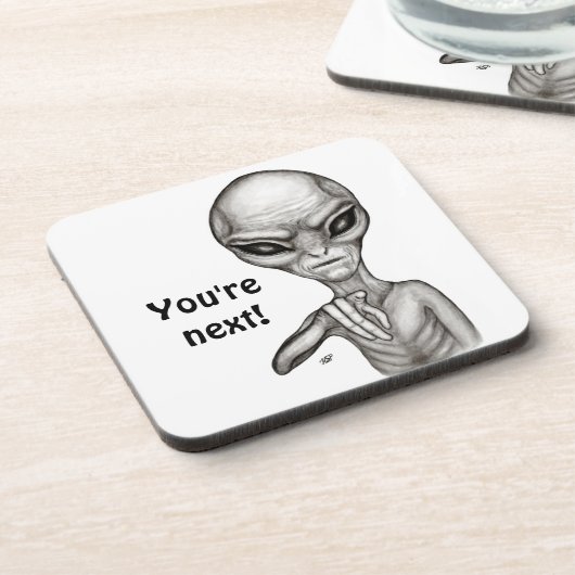 Schlechte Alien, Sie sind als Nächstes dran! Getränkeuntersetzer (Linke Seite)