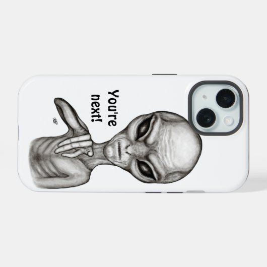 Schlechte Alien, Sie sind als Nächstes dran! iPhone 15 Hülle (Rückseite (Horizontal))