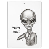 Schlechte Alien, Sie sind als Nächstes dran! Klemmbrett (Rückseite)
