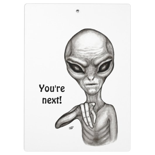 Schlechte Alien, Sie sind als Nächstes dran! Klemmbrett (Rückseite)