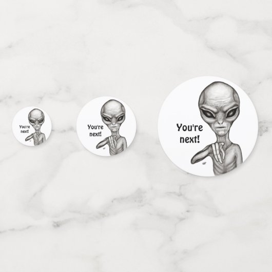 Schlechte Alien, Sie sind als Nächstes dran! Konfetti (Vorderseiten)