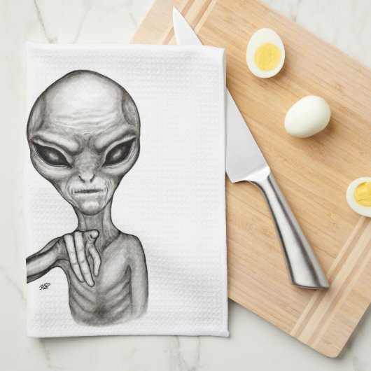 Schlechte Alien, Sie sind als Nächstes dran! Küche Geschirrtuch (Viertel Falte)