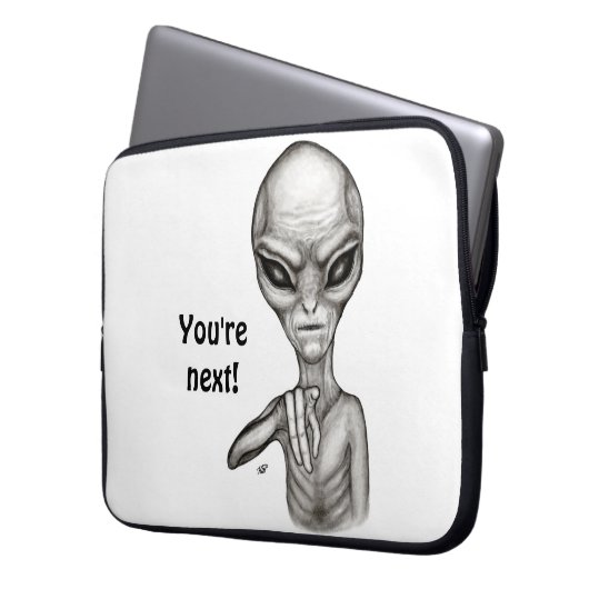 Schlechte Alien, Sie sind als Nächstes dran! Laptopschutzhülle (Vorderseite Links)