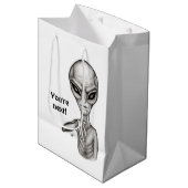 Schlechte Alien, Sie sind als Nächstes dran! Mittlere Geschenktüte (Vorderseite Schrägansicht)