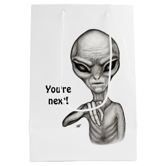 Schlechte Alien, Sie sind als Nächstes dran! Mittlere Geschenktüte (Rückseite)