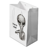 Schlechte Alien, Sie sind als Nächstes dran! Mittlere Geschenktüte (Rückseite Schrägansicht)