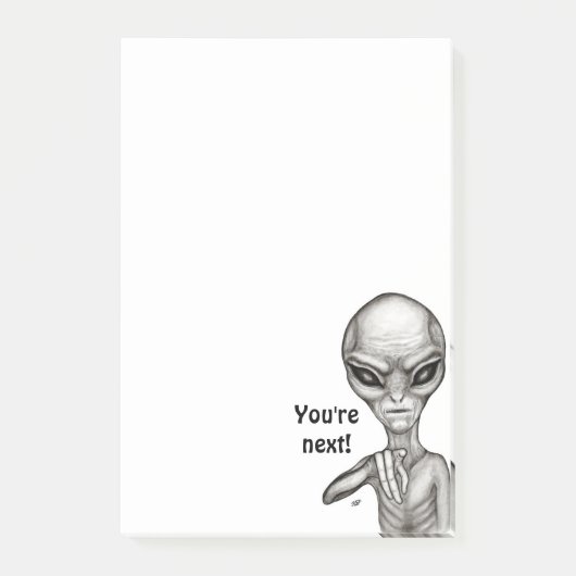 Schlechte Alien, Sie sind als Nächstes dran! Notiz (Vorderseite)