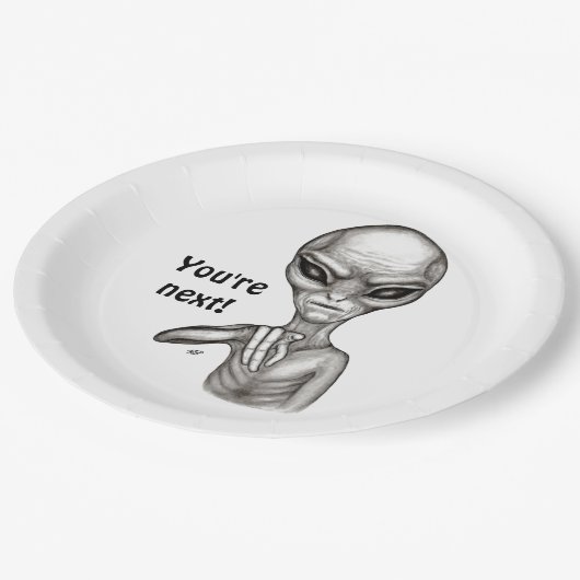 Schlechte Alien, Sie sind als Nächstes dran! Pappteller (Schrägansicht)