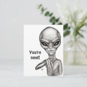 Schlechte Alien, Sie sind als Nächstes dran! RSVP Karte (Stehend Vorderseite)