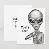 Schlechte Alien, Sie sind als Nächstes dran! RSVP Karte (Vorne/Hinten)