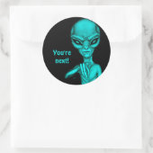 Schlechte Alien, Sie sind als Nächstes dran! Runder Aufkleber (Tasche)