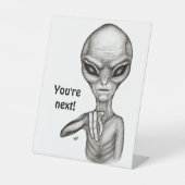 Schlechte Alien, Sie sind als Nächstes dran! Sockelschild (Vorderseite)