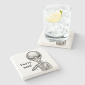 Schlechte Alien, Sie sind als Nächstes dran! Steinuntersetzer (Seitenansicht)