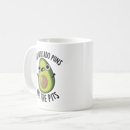 Schlechte Avocado-Punnen sind die Pits Funny Fruit Kaffeetasse (Vorderseite Links)