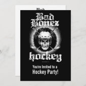 Schlechte Bonez Hockey-Party Einladung (Vorne/Hinten)
