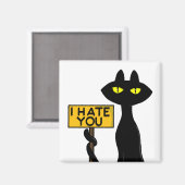 Schlechte Boogie -Die Katze- "ICHHASSEDICH" lustig Magnet (Vorderseite/Rückseite)
