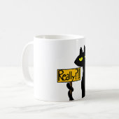 Schlechte Boogie - Die Katze - " Wirklich?!!" lust Kaffeetasse (Vorderseite Links)