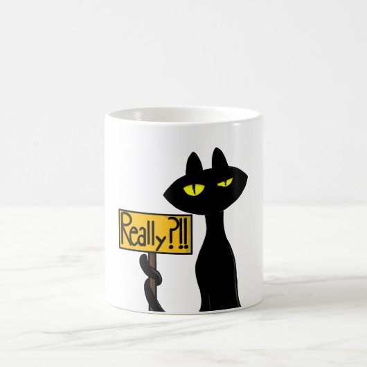 Schlechte Boogie - Die Katze - " Wirklich?!!" lust Kaffeetasse (Mittel)