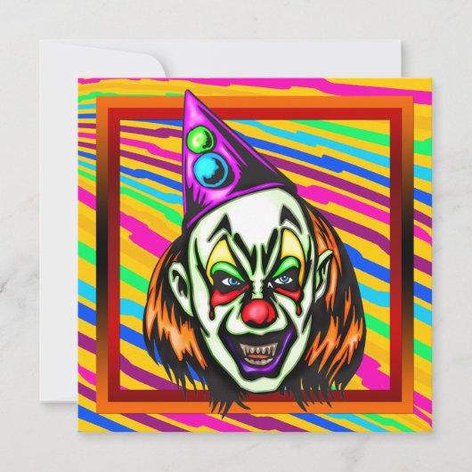 Schlechte Clown-Halloween-Party-Einladung Einladung (Vorderseite)