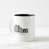 Schlechte Dinge geschehen in Philadelphia: Skyline Zweifarbige Tasse (Vorderseite Links)