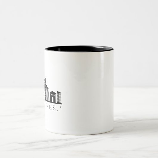 Schlechte Dinge geschehen in Philadelphia: Skyline Zweifarbige Tasse (Mittel)